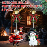 Tuanse 2 Pack Solar Christmas Outdoor Decoration 52 Inch Solar Xmas Snowman & Santa Pathway Lights Metal Garden | Lumora