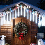 Flacchi Solar Meteor Shower Icicle Lights - 20 Tubes 480 LED Cascading Raindrop Lights, Outdoor Waterproof | Lumora