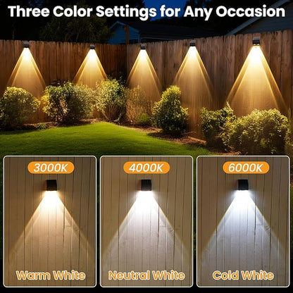 artcool Solar Fence Lights Outdoor with Dual Panels – Fence Light Solar Powered Weatherproof LED Solar Lights Outdoor for Yard,Patio,Wall,Steps-Stable Charging for All Seasons(8 Pack)
