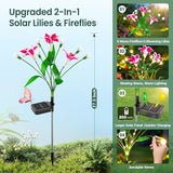 WdtPro Upgraded Solar Garden Lights Outdoor: 4 Pack 2-in-1 Solar Firefly Swaying Light with Lily Flower and Glowing | Lumora