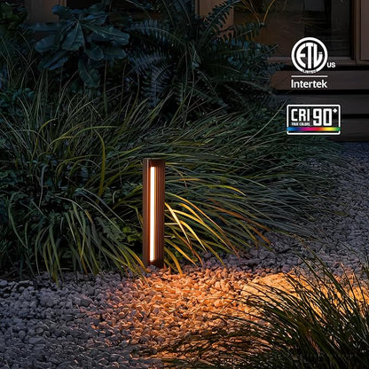 LEONLITE 8 Pack 5CCT Low Voltage Landscape Lights, 7W 12-24V LED Pathway Lights, Die-Casted Aluminum, IP65 for Outdoor Path Sidewalk Walkway, 1800K/2700K/3000K/4000K/5000K, ETL, Oil Rubbed Bronze