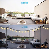 Lightdot Outdoor String Light Poles, 9FT Metal Patio Light Poles Post for Outside with Fork for Outside Hanging | Lumora