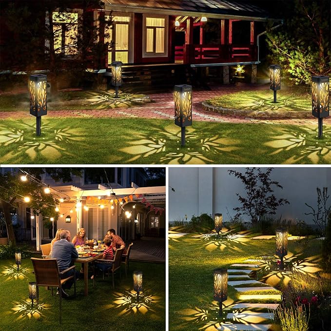 TomCare Solar Lights Outdoor Flickering Flame Solar Lantern with Upgraded Bright Solar Pathway Lights | Lumora