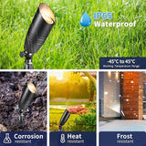 Gardenreet Black Brass Landscape Lighting Kit (4-Pack LED Spotlights) with 100 Feet Cable and 20Pack Wire | Lumora