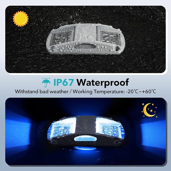 AGPTEK Solar Driveway Lights 4 Pack, Solar Deck Lights Outdoor Dock Marine Lights LED Dock Lights Solar Powered | Lumora