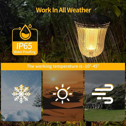 Solar Pathway Lights 4 Pack, 2-in-1 Cool & Warm White, High Lumen Waterproof IP65, Auto On/Off Outdoor Solar Lights for Yard, Patio, Walkway, Garden