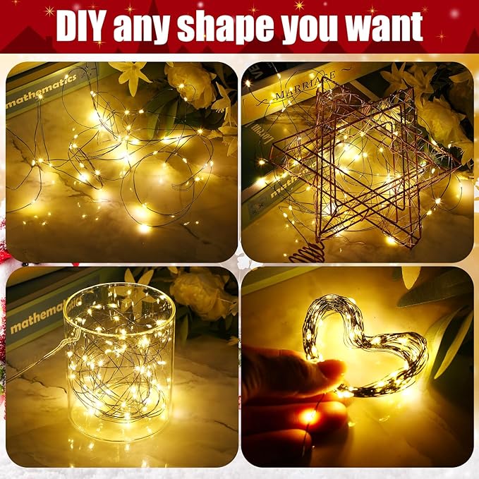 12 Pcs Solar String Lights Solar Mini Teeny Tiny Fairy Firefly Twinkle Light Waterproof 16ft 50 LEDs Garden String | Lumora