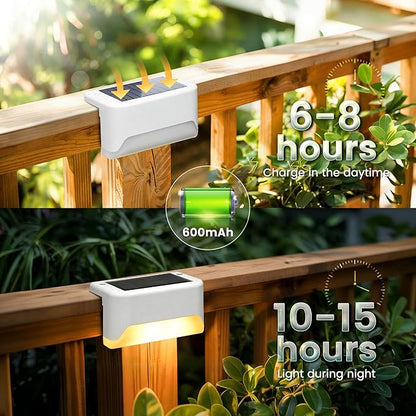 SOLPEX Solar Fence Lights Outdoor, Solar Deck Lights Waterproof LED Step Light for Outside, Stair, Garden, Patio, Yard, Railing, Front Porch, Balcony Decor(16 Pack Warm White)