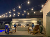 Brightech Bundle: Waterproof LED Outdoor String Lights Hanging, Dimmable 2W Vintage Edison Bulbs - 48 Ft + String | Lumora