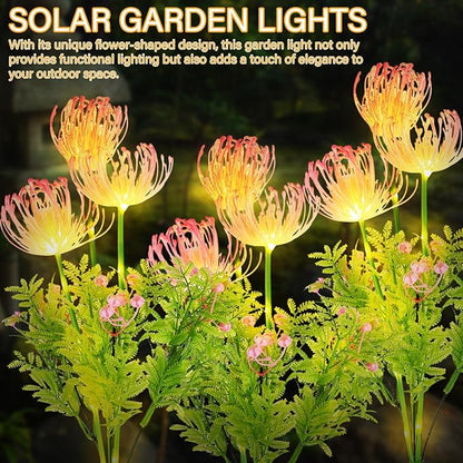 4 Pcs Solar Flower Lights Outdoor Waterproof, Solar Garden Lights for Pathway, Yard, Patio, Lawn, Easy Installation, Auto on/Off, Energy-Saving, Ip65 Weatherproof, Multi-Color Led Decoration
