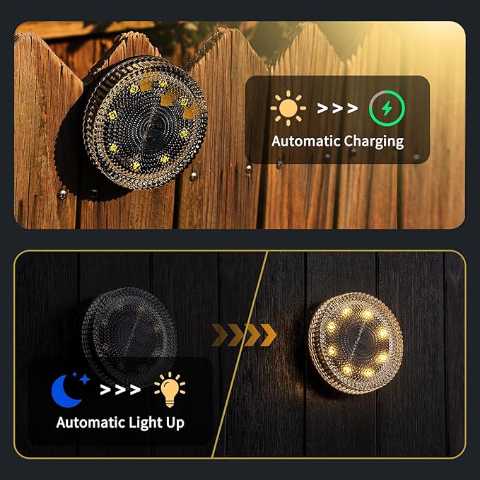 Glass Solar Step Lights with Bubble Style, Modular-Design Waterproof Outdoor Fence Lights for Stairs Step Yard | Lumora