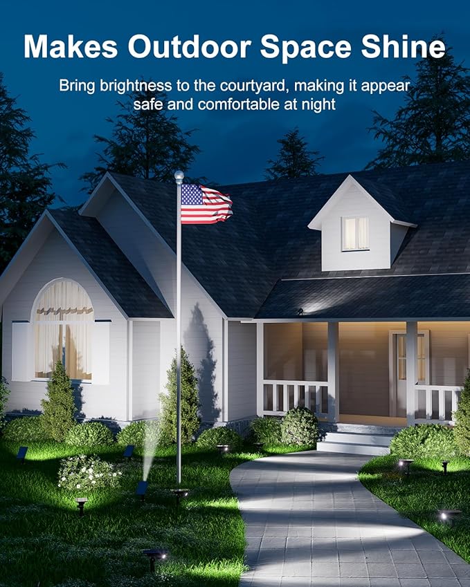 6 Pack Solar Power Spot Lights Outdoor Waterproof LED Dusk to Dawn Landscape Spotlight Lamp for Outside Yard, Tree | Lumora