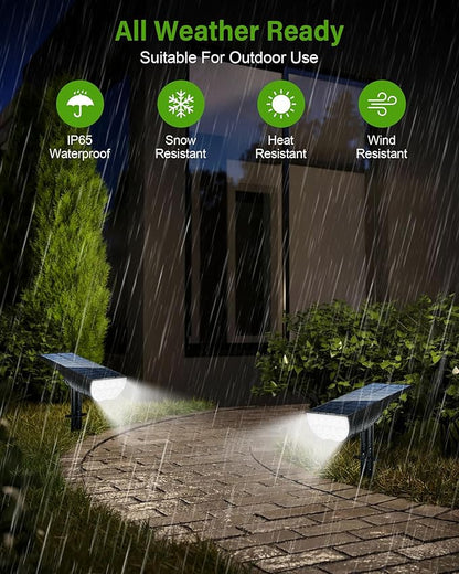 Solar Spot Lights Outdoor, Solar Lights Outdoor Waterproof IP65, 3 Brightness Modes Dusk to Dawn Landscape Spotlights for Yard Garden Pathway Tree Decoration, Cool White, 6 Pack