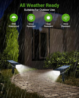 Solar Spot Lights Outdoor, Solar Lights Outdoor Waterproof IP65, 3 Brightness Modes Dusk to Dawn Landscape | Lumora
