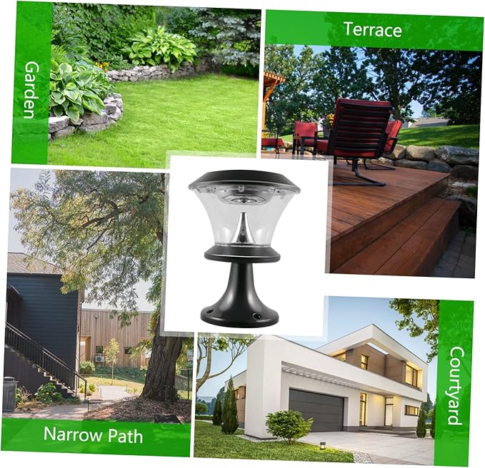 balacoo Solar Garden Light Round LED Lawn Lamp Outdoor Energy Saving Pathway Lighting for Patio Fence Deck