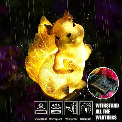 SmilingTown Solar Squirrel Garden Lights - Outdoor Decorative Stake Light Waterproof for Yard Patio Pathway Lawn Ornaments Garden Decorations Gifts (2 Packs)