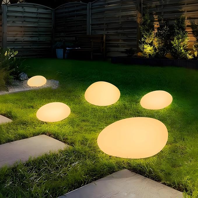 Bosreroy Solar Garden Path Light, Stepping Stone Design, Weatherproof Pp Plastic, Soft Warm Illumination, Solar-Powered for Patio, Yard