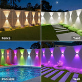 NIORSUN Solar Fence Lights Outdoor, 16 Pack Up and Down Waterproof Solar Wall Lights, Fence Lights with Lens, Warm | Lumora