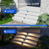 12 Pack Solar Powered Stair Lights Outdoor Waterproof Warm White Lamp for Deck Step Safety Outside Decorative LED | Lumora