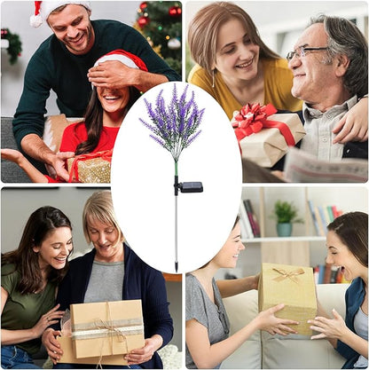 6 Pack Lavender Solar Garden Lights – Outdoor Waterproof Solar Flowers with LED, Solar Powered Garden Décor for Pathway, Yard, Patio, Lawn, Halloween & Seasonal Decoratio