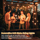 Bosceos 150FT Outdoor G40 LED Globe String Lights Dimmable Waterproof Shatterproof Light Strings with 75 Bulbs | Lumora