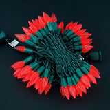 YULETIME Red C6 Strawberry LED Christmas Lights, 33 ft 100 Count 4" Spacing One-Piece High Waterproof UL Certified | Lumora