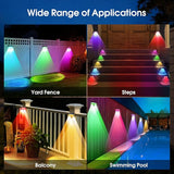 Solar Fence Lights Outdoor, 8 Modes Warm & RGB 6 Color Fence Lights Solar Powered for Outside, IP65 Waterproof, 60 | Lumora