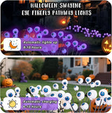 2 Packs 16 LED Halloween Purple Eyeball Decorations Light, Solar Powered Eyeball Waterproof Pathway Lights, Swaying | Lumora