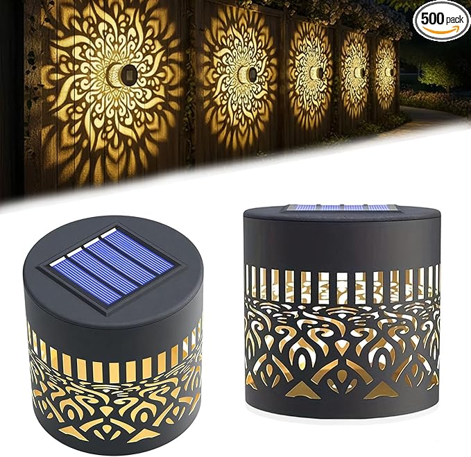 2026 New Decorative Solar Mandala Lights Outdoor Garden - Metal Waterproof Pathway Lights Solar Powered, Shadow Projection Landscape Lighting for Backyard, Patio, Walkway, Lawn, Porch Decor (1pc)