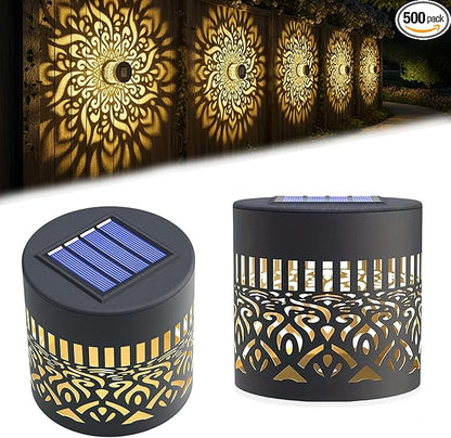 2026 New Decorative Solar Mandala Lights Outdoor Garden - Metal Waterproof Pathway Lights Solar Powered, Shadow Projection Landscape Lighting for Backyard, Patio, Walkway, Lawn, Porch Decor (1pc)
