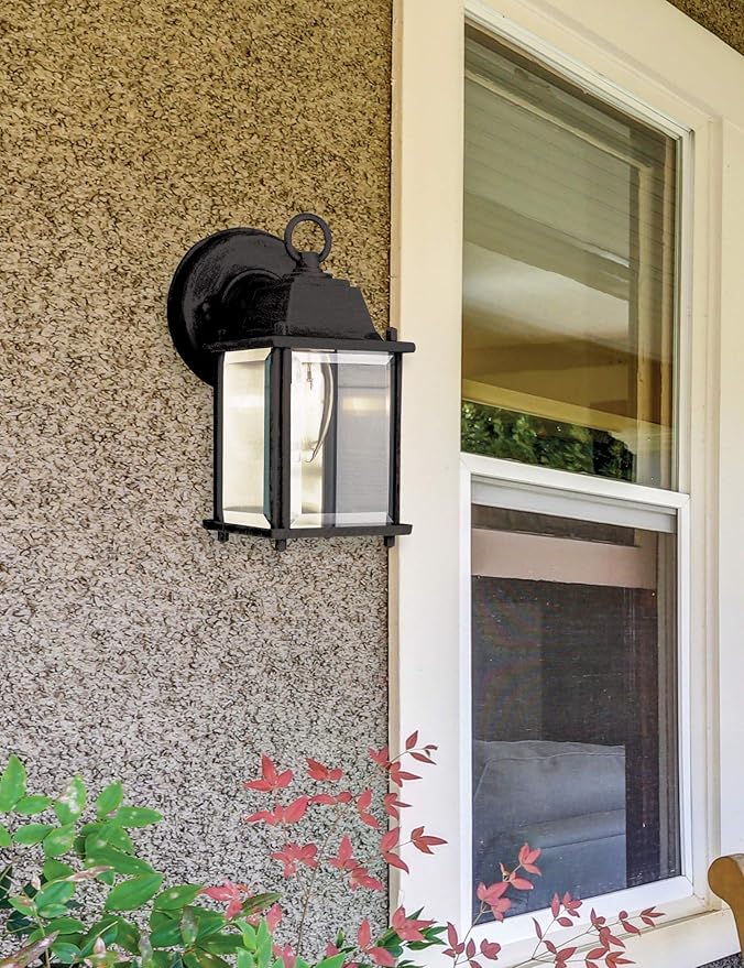 Trans Globe Lighting 40455 BK Outdoor Patrician 8" Wall Lantern, Black | Lumora