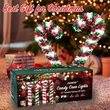 10 Pack Christmas Candy Cane Lights, Tinsel Candy Cane Christmas Decorations Pathway Lights with 8 Modes & Timer | Lumora