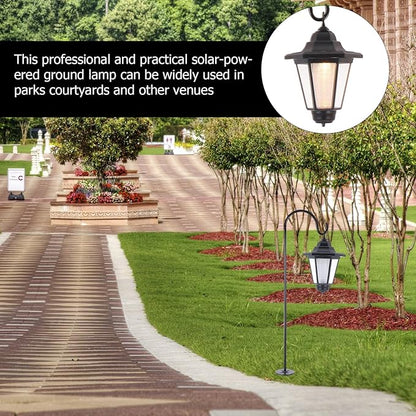 Toyvian Vintage Hexagonal Solar Pathway Light Outdoor Garden Lawn Lamp with Warm Yellow Led, Solar-Powered Decorative Yard Landscape Lighting for Patio and Courtyard