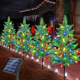 Upgraded 4-Pack Solar Christmas Garden Stake Lights, Decorative Xmas Tree Solar Christmas Yard Stake Outdoor | Lumora