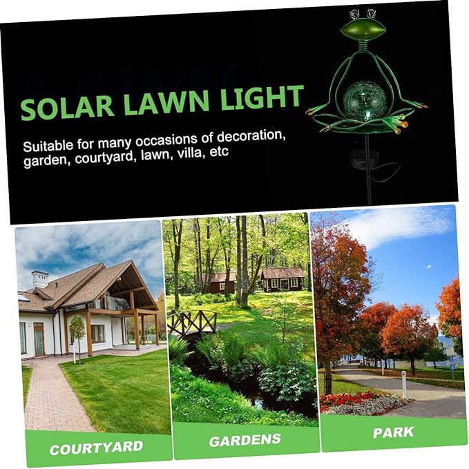 SUPVOX Solar Frog-Shaped Outdoor Light Led Lamp for Garden Decor Energy-Saving Solar Pathway Lighting for Courtyards Parks and Paths
