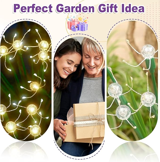 Solar Swaying Garden Lights – Firefly Effect Outdoor LED Lights with Upgraded Solar Panel, Waterproof Pathway Lights for Yard & Holiday Decor (4pack)