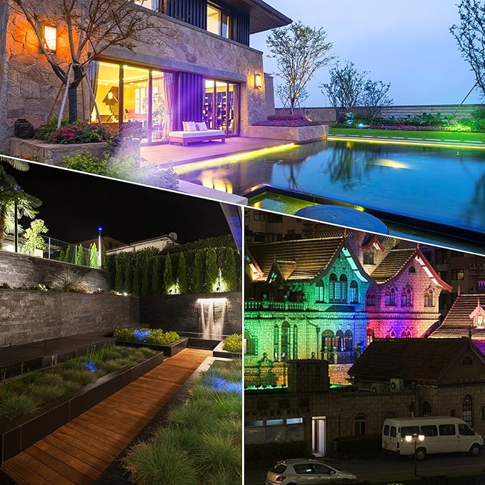 Halloween Christmas Spotlight Outdoor,10W RGBW Led Landscape lighting,Low Voltage Color Changing Landscape | Lumora