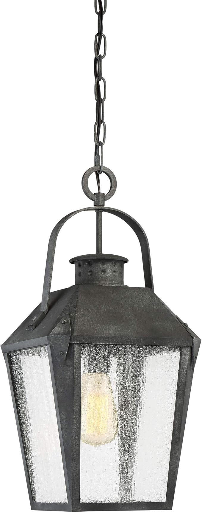 Quoizel Carriage 1-Light Mottled Black Outdoor Hanging Lantern