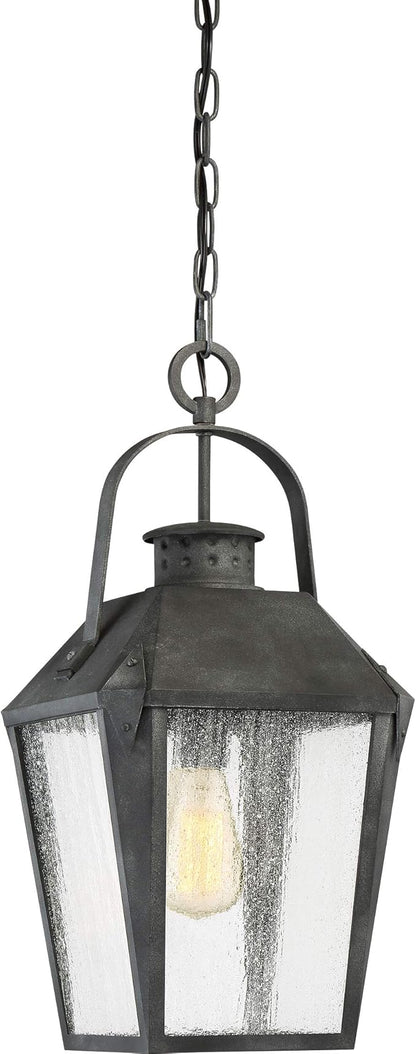 Quoizel Carriage 1-Light Mottled Black Outdoor Hanging Lantern