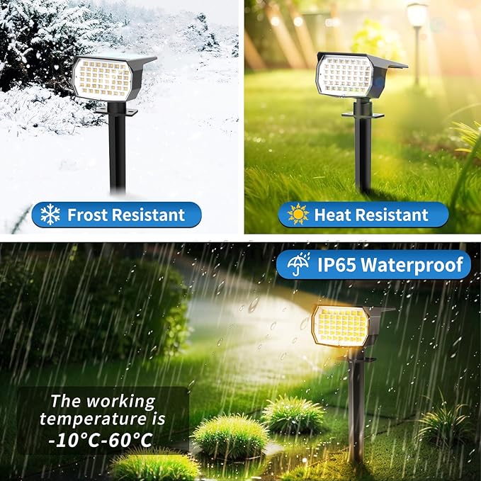 Solar Spot Lights Outdoor 10 Pack, [46 LED/3 Modes] Solar Landscape Spotlights Waterproof, 2-in-1 Auto On/Off Solar | Lumora