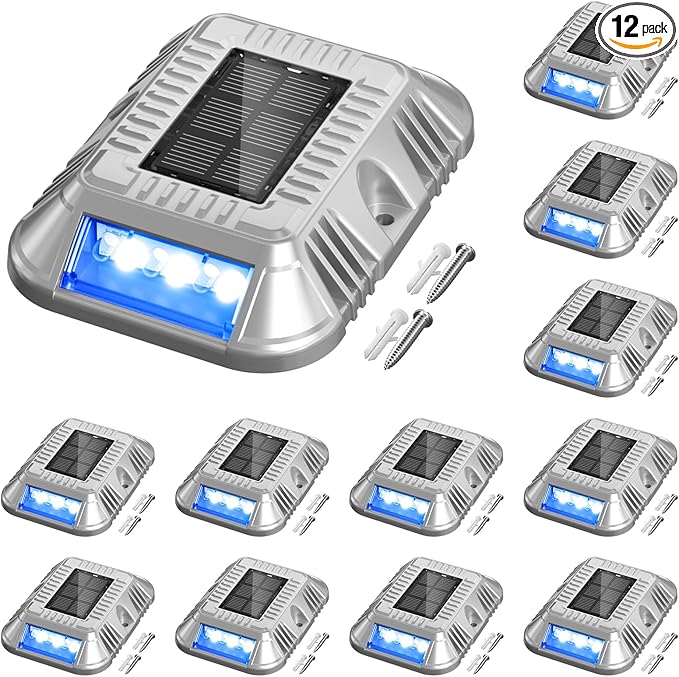 addlon Solar Dock Lights Marine 12 Pack, 2CCT Outdoor Driveway Marker Deck Lights, IP67 Waterproof, Solar Powered | Lumora