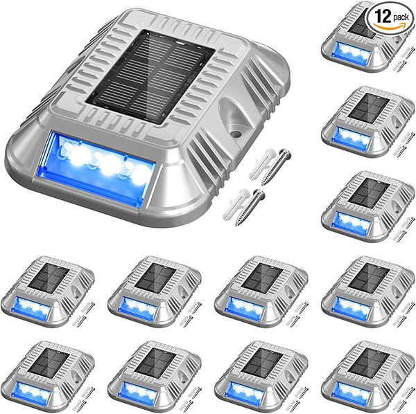 addlon Solar Dock Lights Marine 12 Pack, 2CCT Outdoor Driveway Marker Deck Lights, IP67 Waterproof, Solar Powered | Lumora