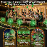 suddus St. Patrick's Day Decorations Solar Firework Lights - 150 LED Green Outdoor Garden Lights, 8 Modes DIY | Lumora