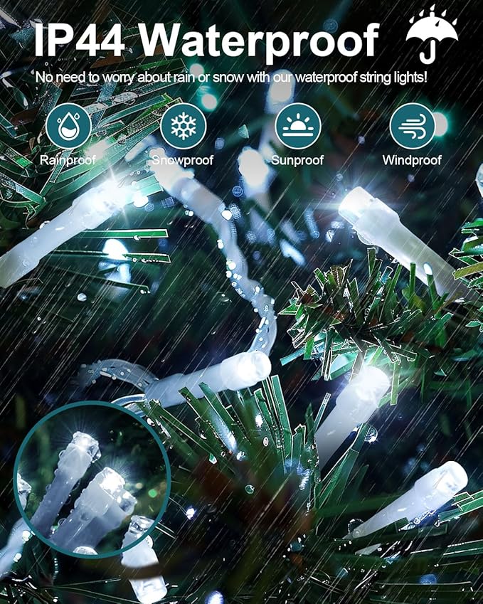 120FT 380 LED Christmas String Lights, 8 Modes Plug in Fairy Lights Connectable, Timer & Memory, Indoor Outdoor | Lumora