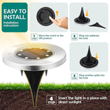 16 Pack Solar Lights Outdoor, 8 LED Solar Powered Ground Lights Waterproof Garden Landscape Lighting for Yard Deck | Lumora