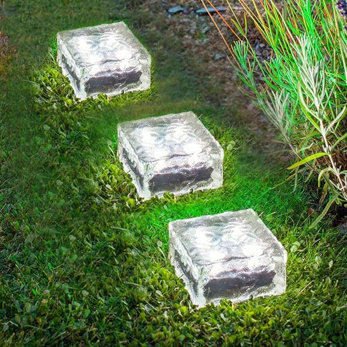 Solar Powered Floor Light LED In-ground Brick Lamp Waterproof Solar Yard Light Cold White for Outdoor Patio Garden | Lumora