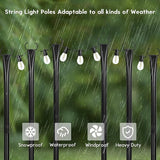 Operitacx 6 Pack Adjustable Outdoor String Light Poles with Heavy Duty Metal Stakes for Patio Garden Lawn Backyard | Lumora