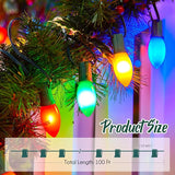 C9 Light Strand, 2 Pack 100 FT Outdoor String Lights Christmas Stringer with 100 Sockets for Christmas Decor Patio | Lumora