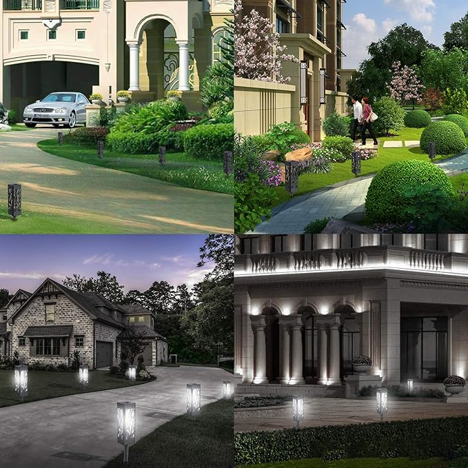 TOPCHANCES Solar Garden Lights,Outdoor Waterproof Solar Pathway Lights Solar Powered Garden Path Landscape Lights for Patio Lawn Yard Driveway Walkway Porch Decor Lights …