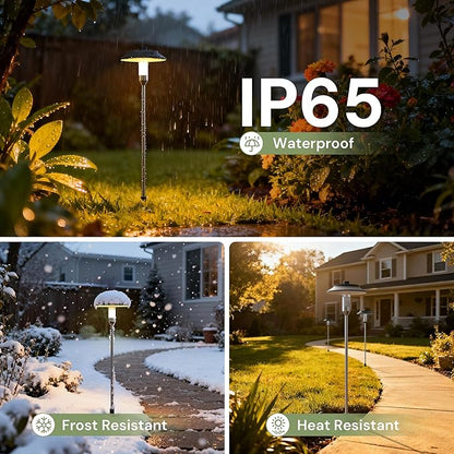 LOHAS Dusk to Dawn Low Voltage Landscape Lighting Warm White + RGB Modes, 6 Pack IP65 Low Voltage Pathway Lights with Remote, Timer Color Changing Plug in Outdoor Pathway Lights for Yard Lawn Walkway